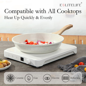 ESLITE LIFE induction-base pan heats quickly and evenly.