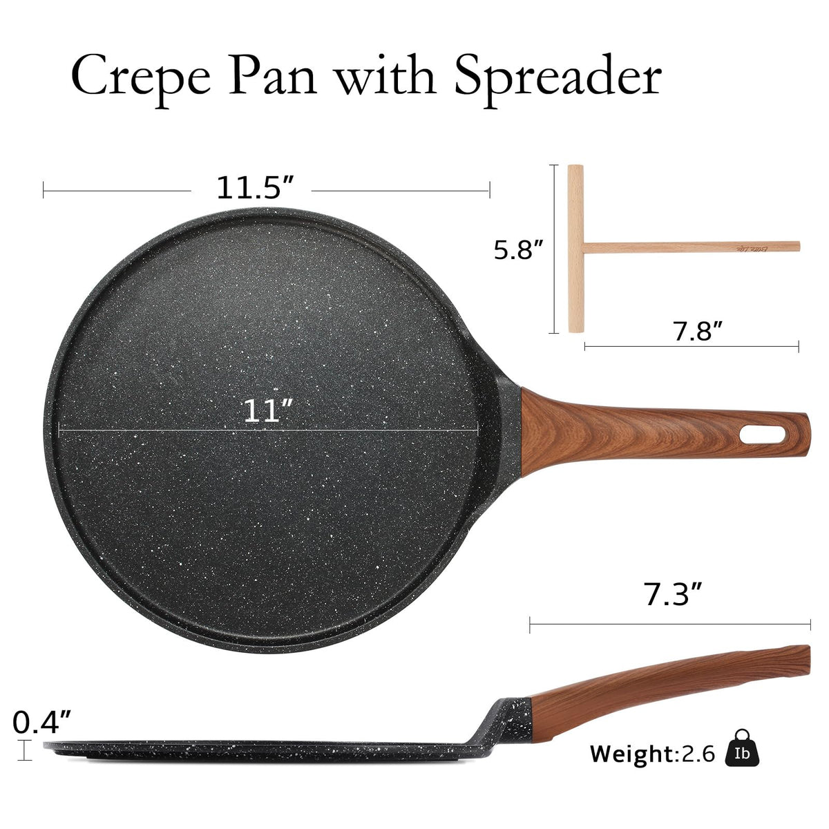 ESLITE LIFE nonstick granite coating pan demonstrating easy food release and cleaning