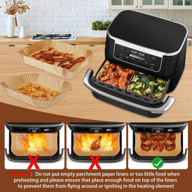 Eslotre bowl-shaped liners catch grease and keep sides clean.