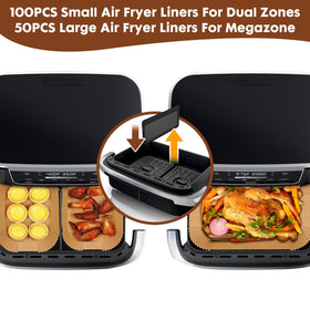 Eslotre small 100pc liners for dualzone flexbasket prevent sticking and cut cleanup time.