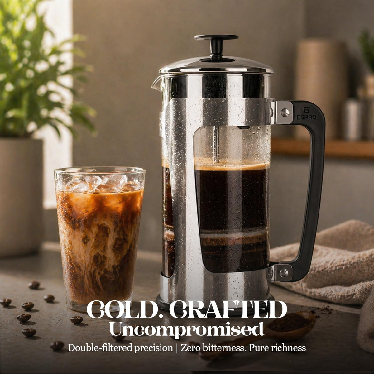 ESPRO Plus P5 heat-resistant borosilicate glass keeps coffee hot