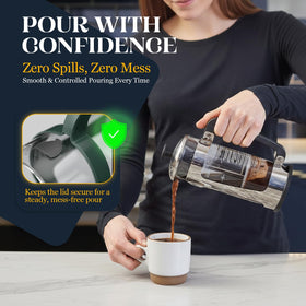 ESPRO Plus P5 twist-lock safety latch prevents spills during pouring