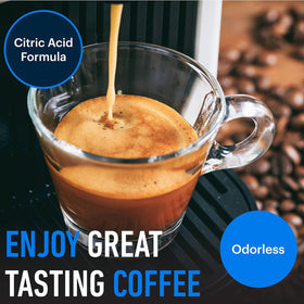 Essential Values descaling solution compatible with Keurig and Nespresso machines.