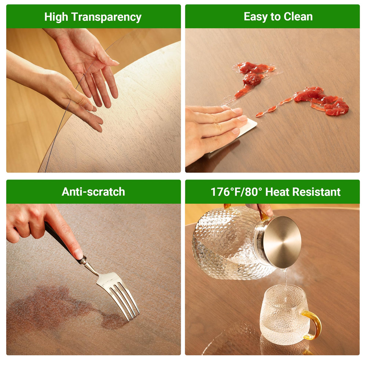 ETechMART 2mm heat-resistant table mat for hot dishes.