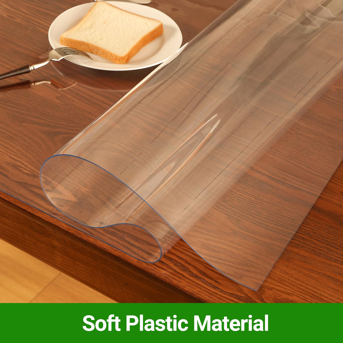 ETECHMART table pad on glass top guards against spills while staying clear