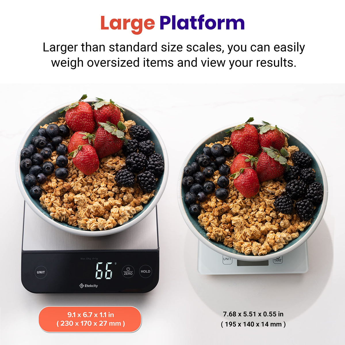 Etekcity USB-C rechargeable battery powering the scale