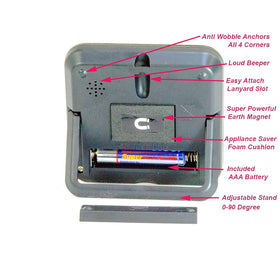 eTradewinds Plumberry timer on fridge demonstrates strong magnetic hold