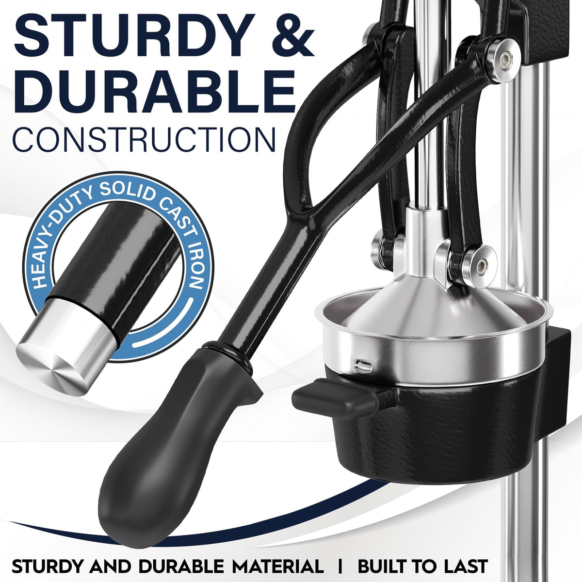 Eurolux juicer on counter with suction base for stability.