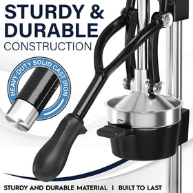 Eurolux juicer on counter with suction base for stability.