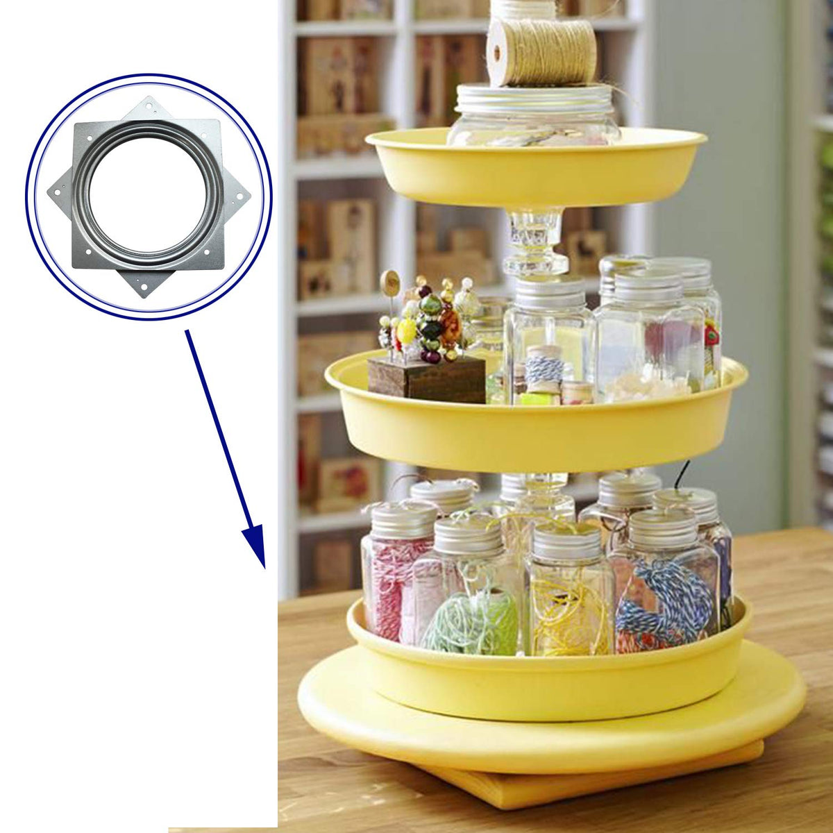Evadow decorative serving turntable for displaying products or plants with rotation