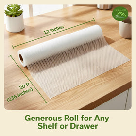 EVALAND kitchen cabinet liner with waterproof surface protects against spills.