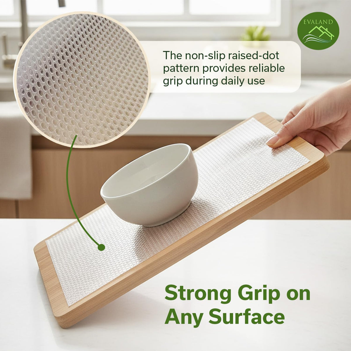 Evaland non-slip liner for bathroom cabinet; safe and easy to maintain