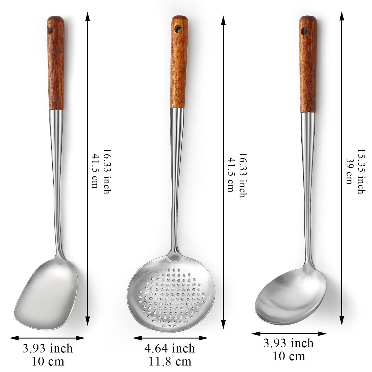 Evanda 17-inch ladle with stainless steel head for easy scooping.