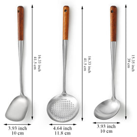 Evanda 17-inch ladle with stainless steel head for easy scooping.