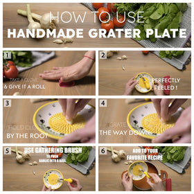 EVANILIFE display stand showcases the decorative grater plate on your counter.