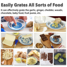 EVANILIFE blue handmade ceramic design elevates kitchen aesthetics while practical grating.