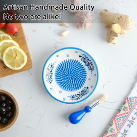 EVANILIFE garlic grater plate set with silicone peeler, convenient prep and cleanup.