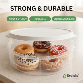 Evelots 4-pack 10-inch fridge-freezer safe carrier for baked goods.