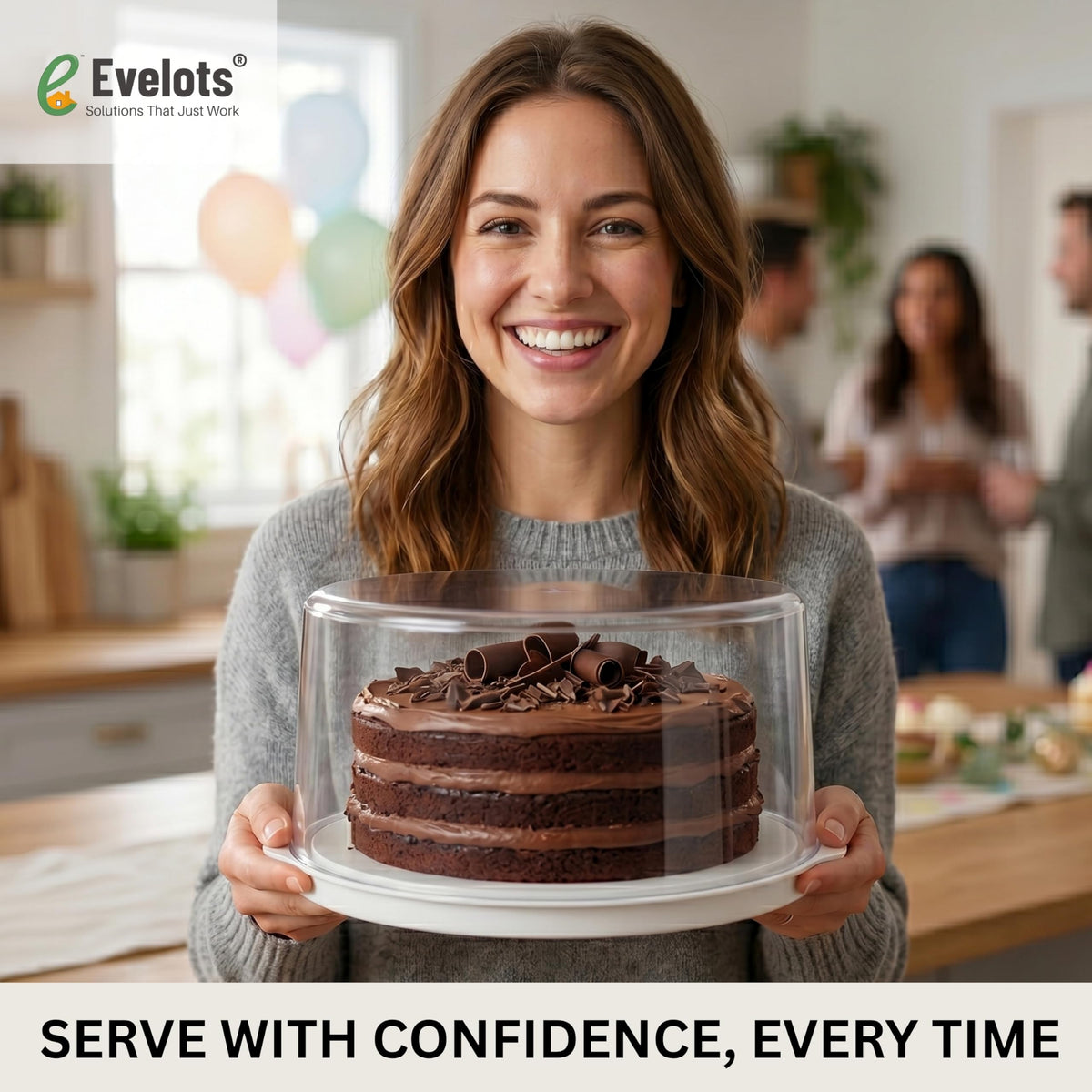 Evelots 4-pack 10-inch portable carrier with handle, perfect for parties.