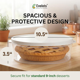 Evelots cake cover dome doubles as pie holder for easy serving on the go.