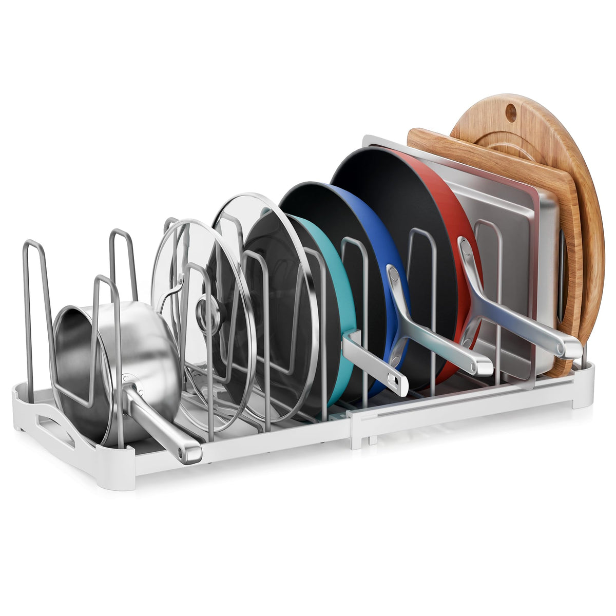 Everie bakeware organizer pot lid holder keeps lids neatly accessible and organized