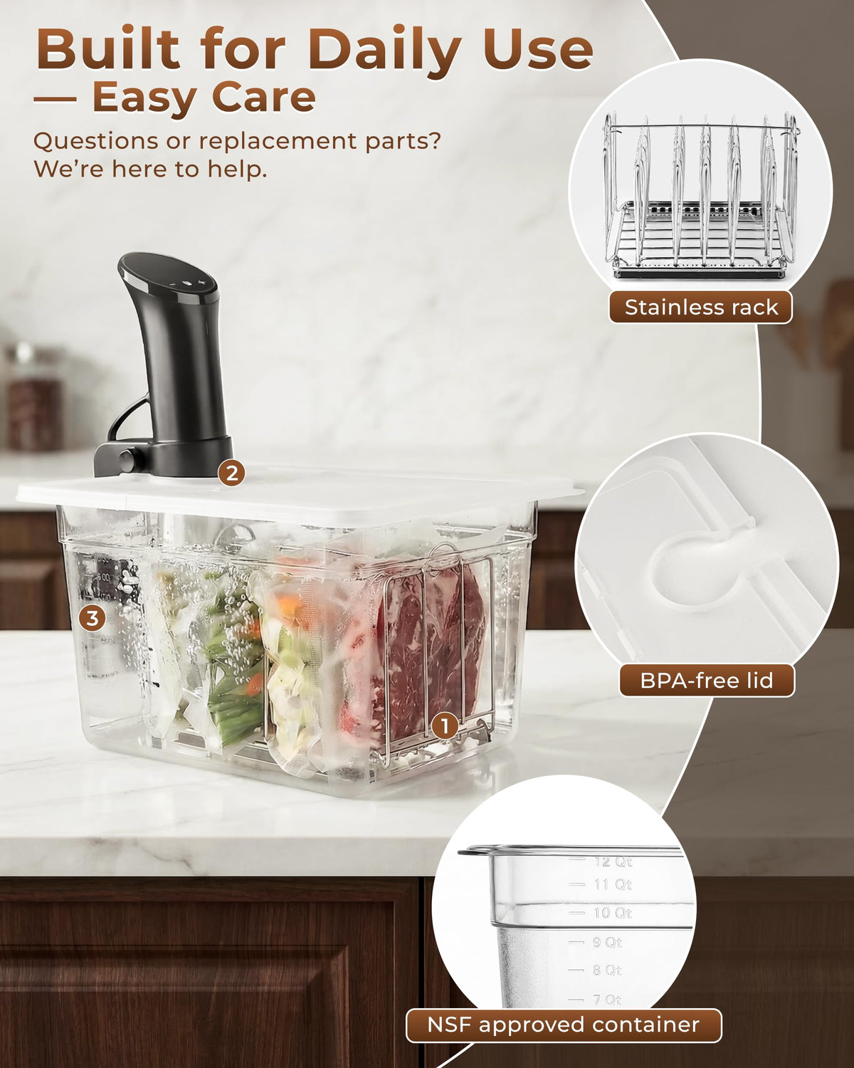 Everie BPA-free lid enables safe mid-cook checks without compromising quality.