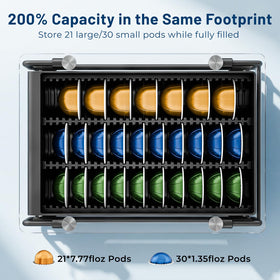 EVERIE universal slots accommodate big and small VertuoLine pods