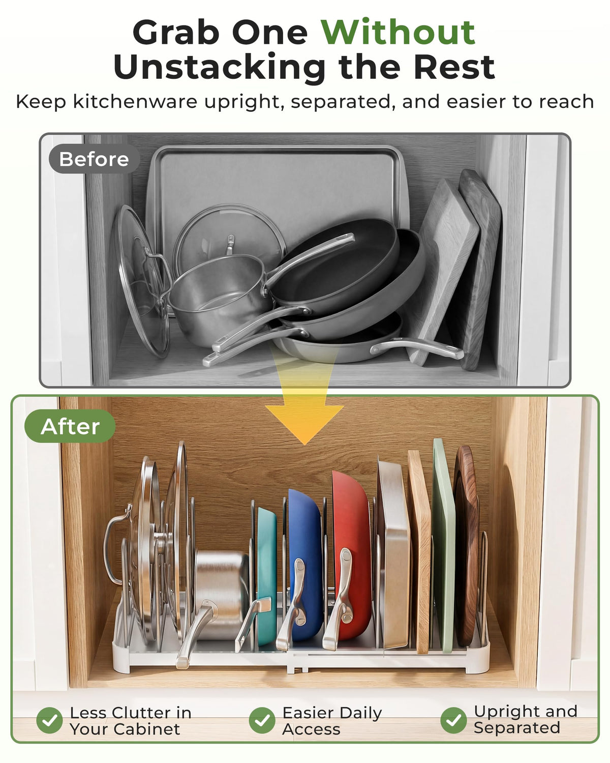 Everie pack of 2 kitchen organizers helps keep spaces orderly