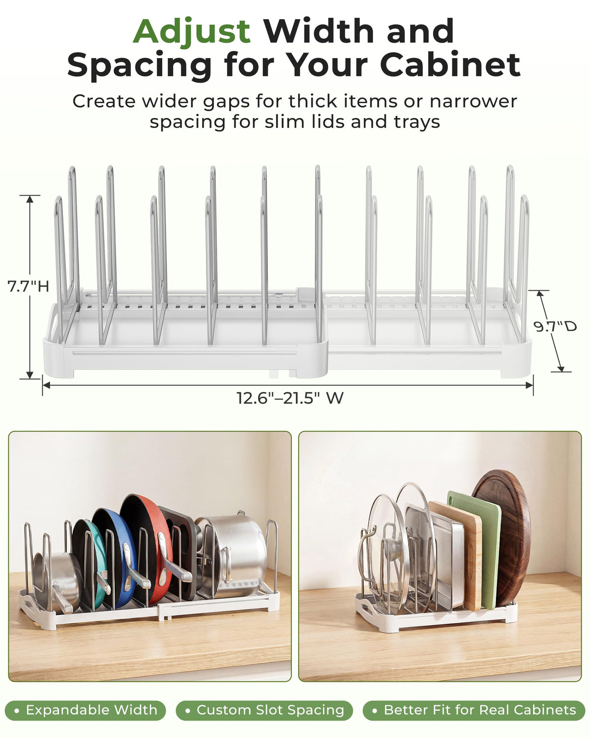 Everie wide-fit design fits most cabinets and countertops