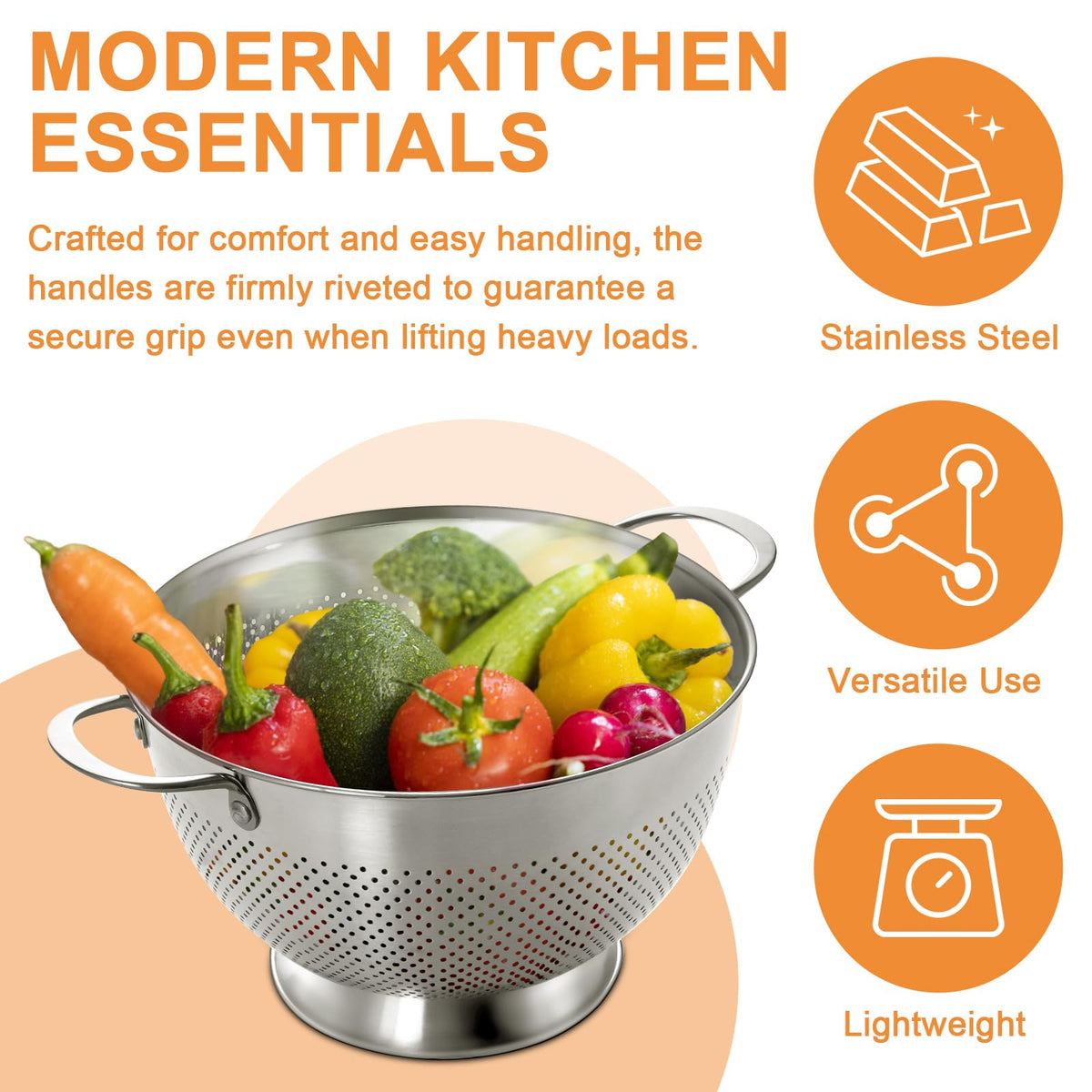 EWFEN colander nesting design saves space in small kitchens.