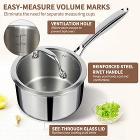 EWFEN glass lid offers clear visibility while locking in moisture.