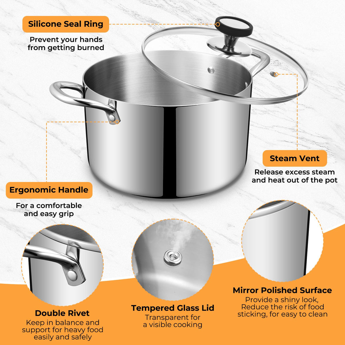 EWFEN induction-ready stock pot works on all stovetops