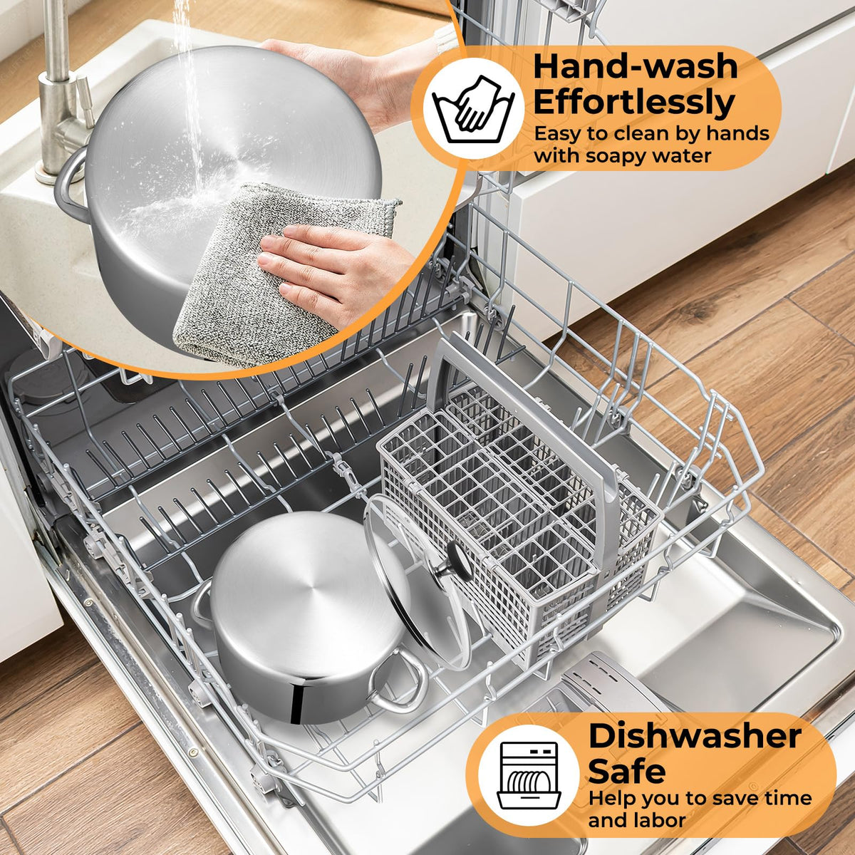 EWFEN mirror-polished surface resists stains and cleans easily