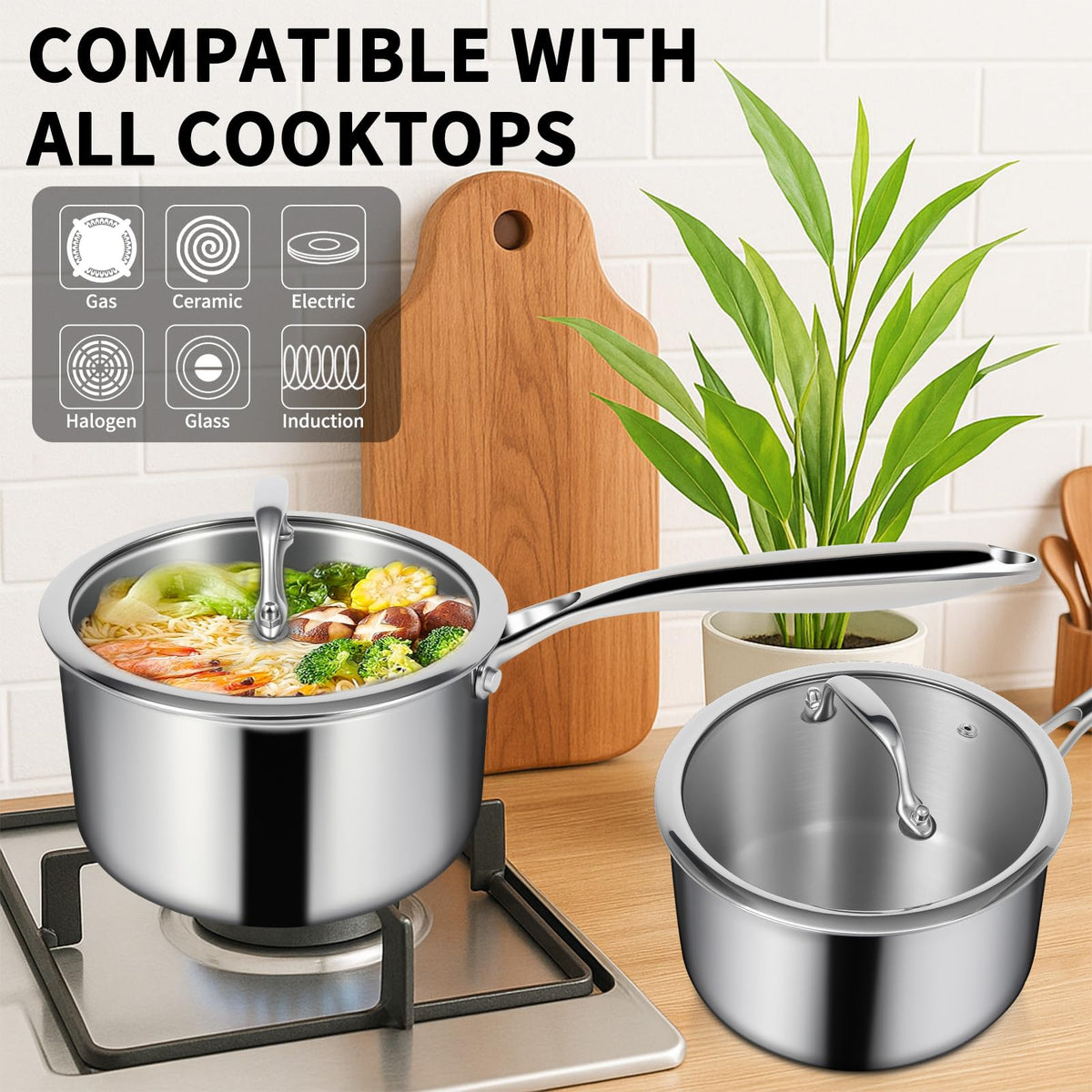 EWFEN 3Qt sauce pan with lid ideal for stews and large batches.