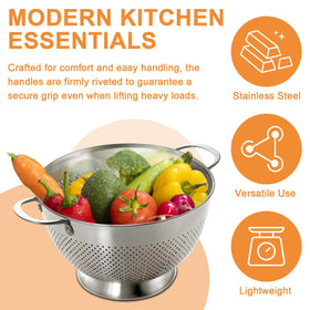 EWFEN rust-resistant stainless steel colander for long-lasting performance.