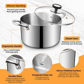 EWFEN induction-ready stock pot delivers even heating across surfaces.