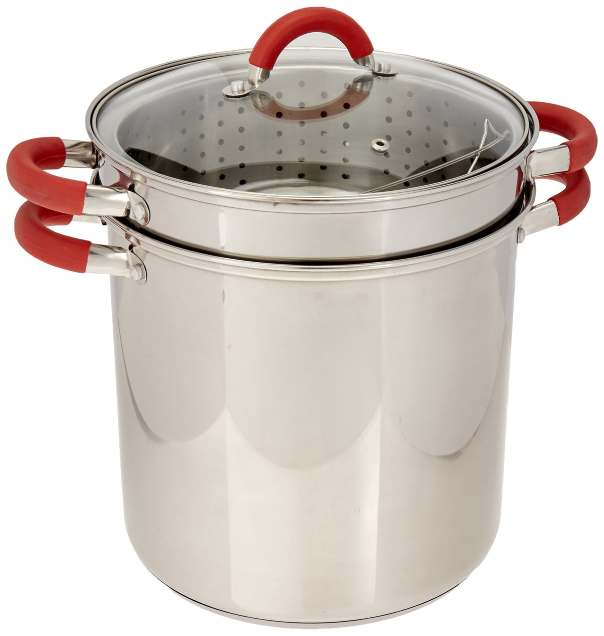 EXCELSTEEL 12 Qt pasta cooker with encapsulated base for even heating
