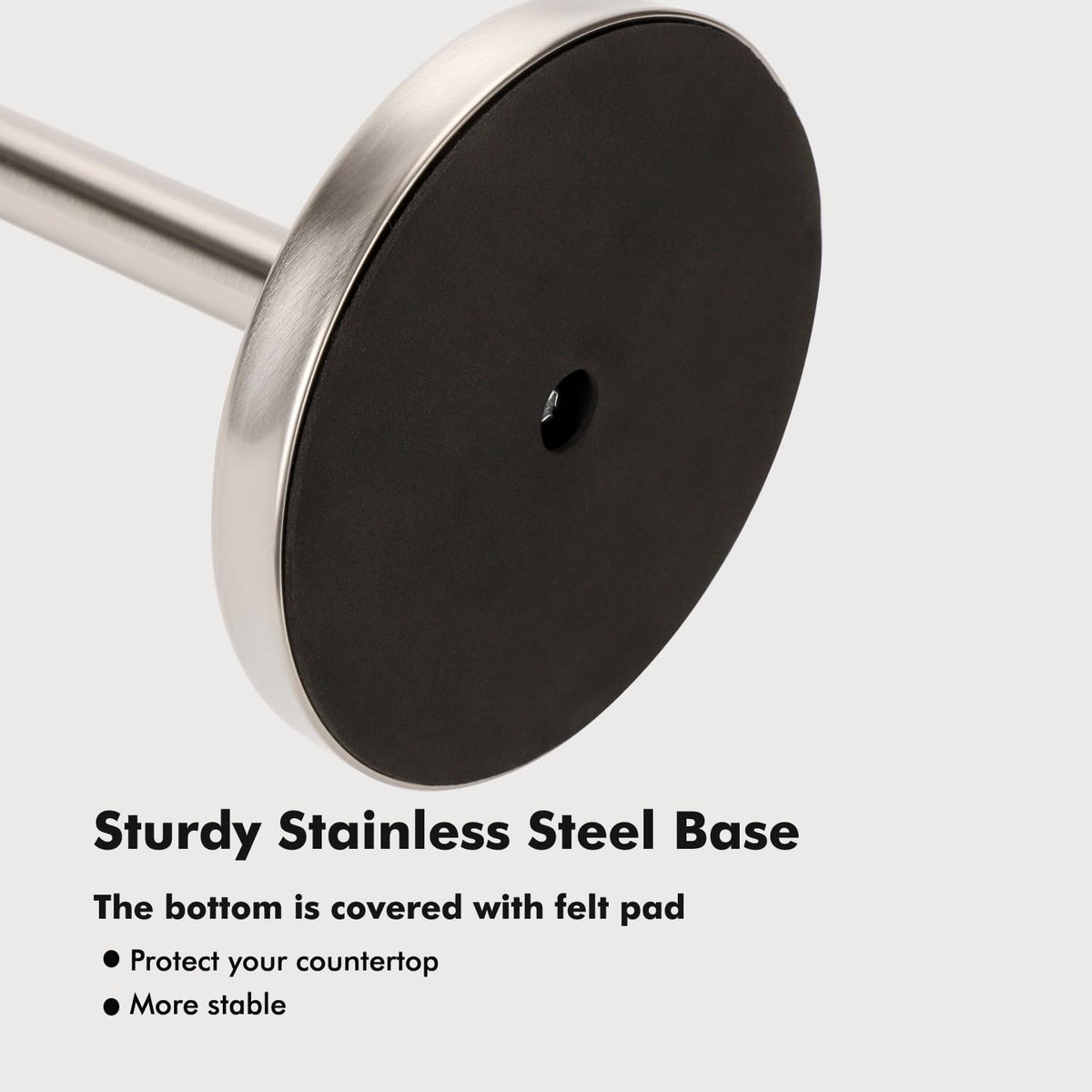 Exilon freestanding countertop towel holder stays steady on counters
