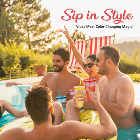 EXITOGLOBAL color-changing cups suitable for smoothies, iced coffee, and tea.