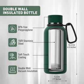 Exllena rubber-coated grip offers secure handling during sips.
