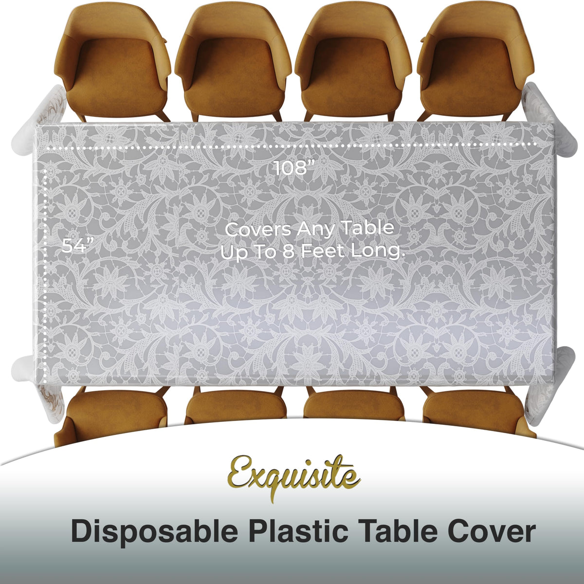 Exquisite lace table cloth rectangle 54x108 outdoors presents clean, quick cleanup after meals.
