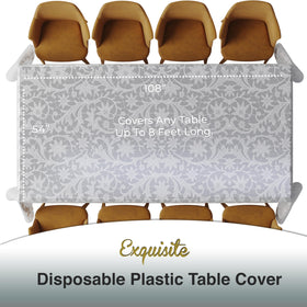 Exquisite lace table cloth rectangle 54x108 outdoors presents clean, quick cleanup after meals.