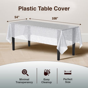 Exquisite lace table cloth rectangle 54x108 with white floral pattern enhances decor