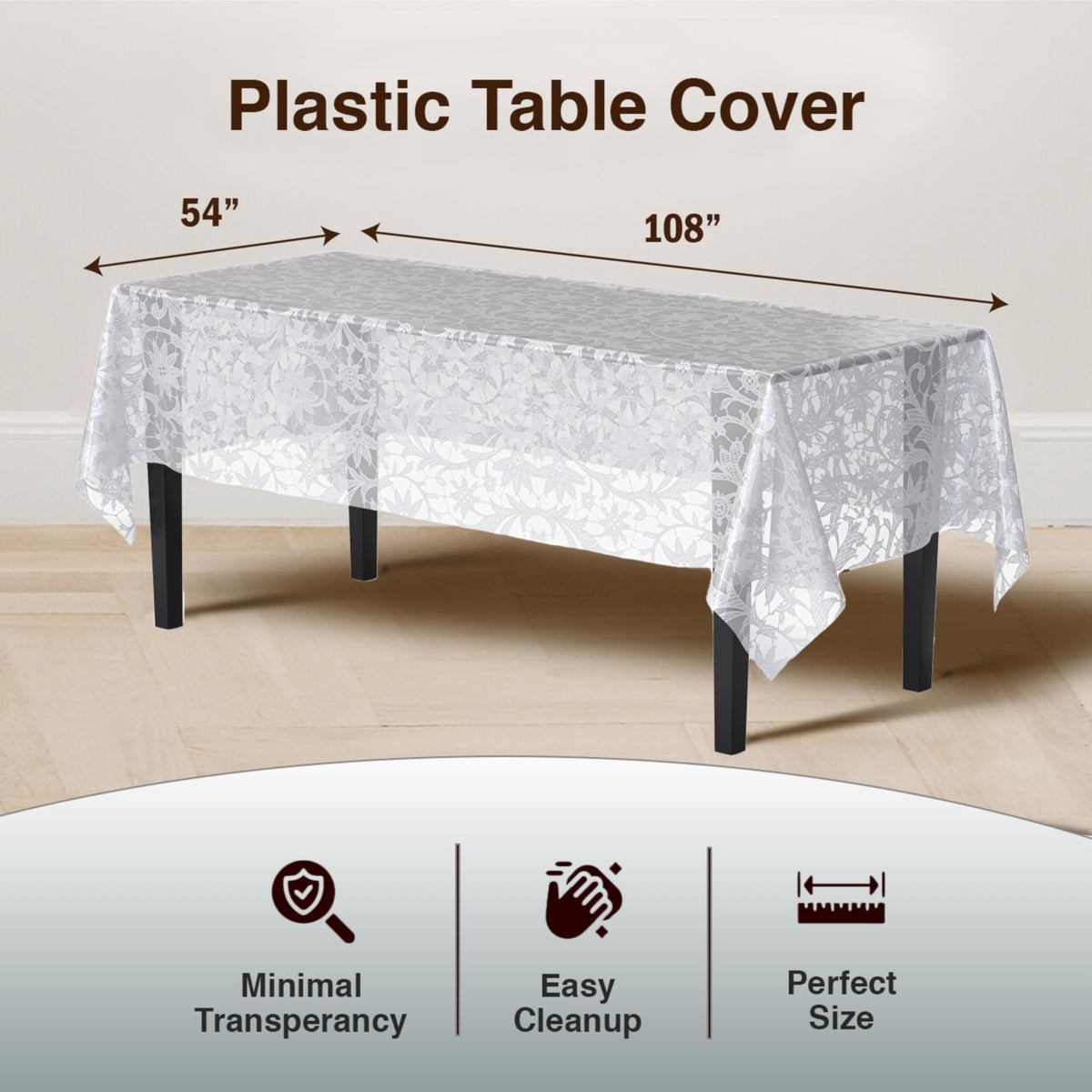Exquisite Lace Table Cloth rectangle floral pattern close-up enhances upscale decor.