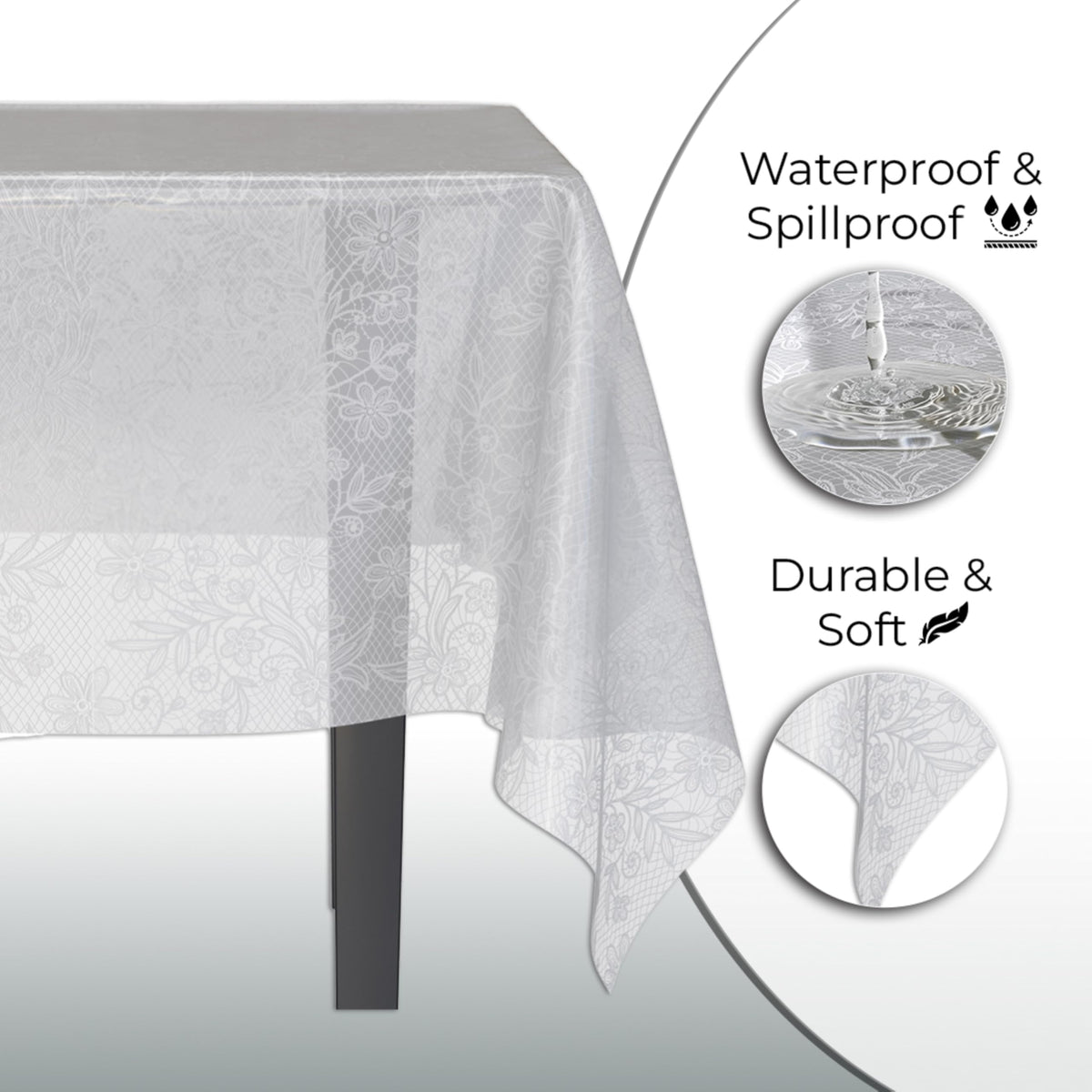 Exquisite lace table cloth rectangle wildflower detail elevates party tables