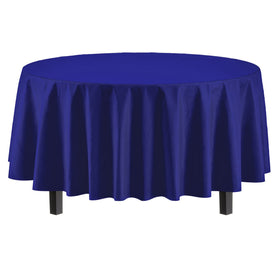 Exquisite 12-pack navy round tablecloths for easy hosting