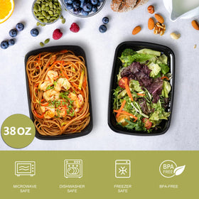 Ezalia leakproof lids on meal containers prevent leaks during transport.