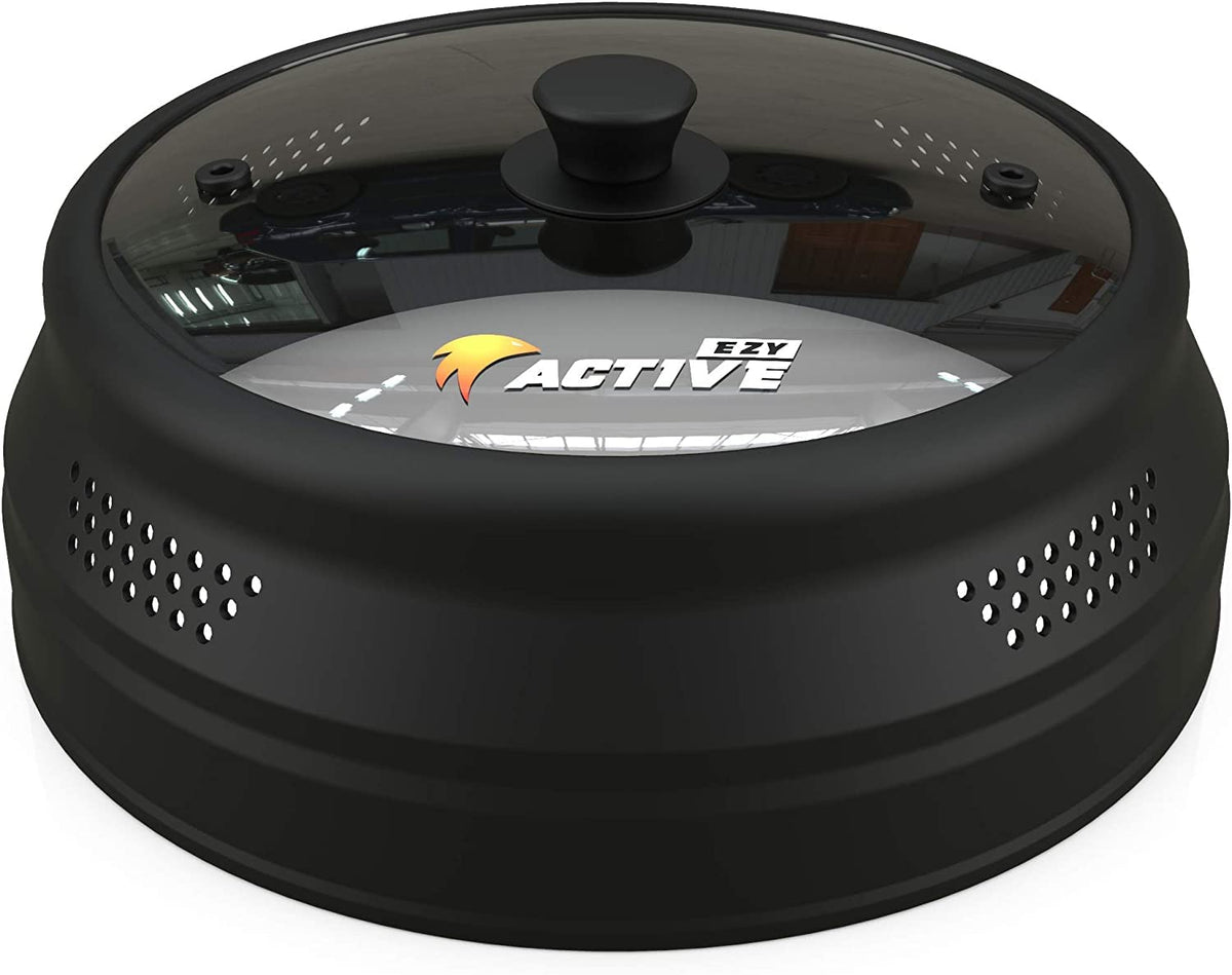 EZY ACTIVE collapsible microwave cover over a plate protects from splatters