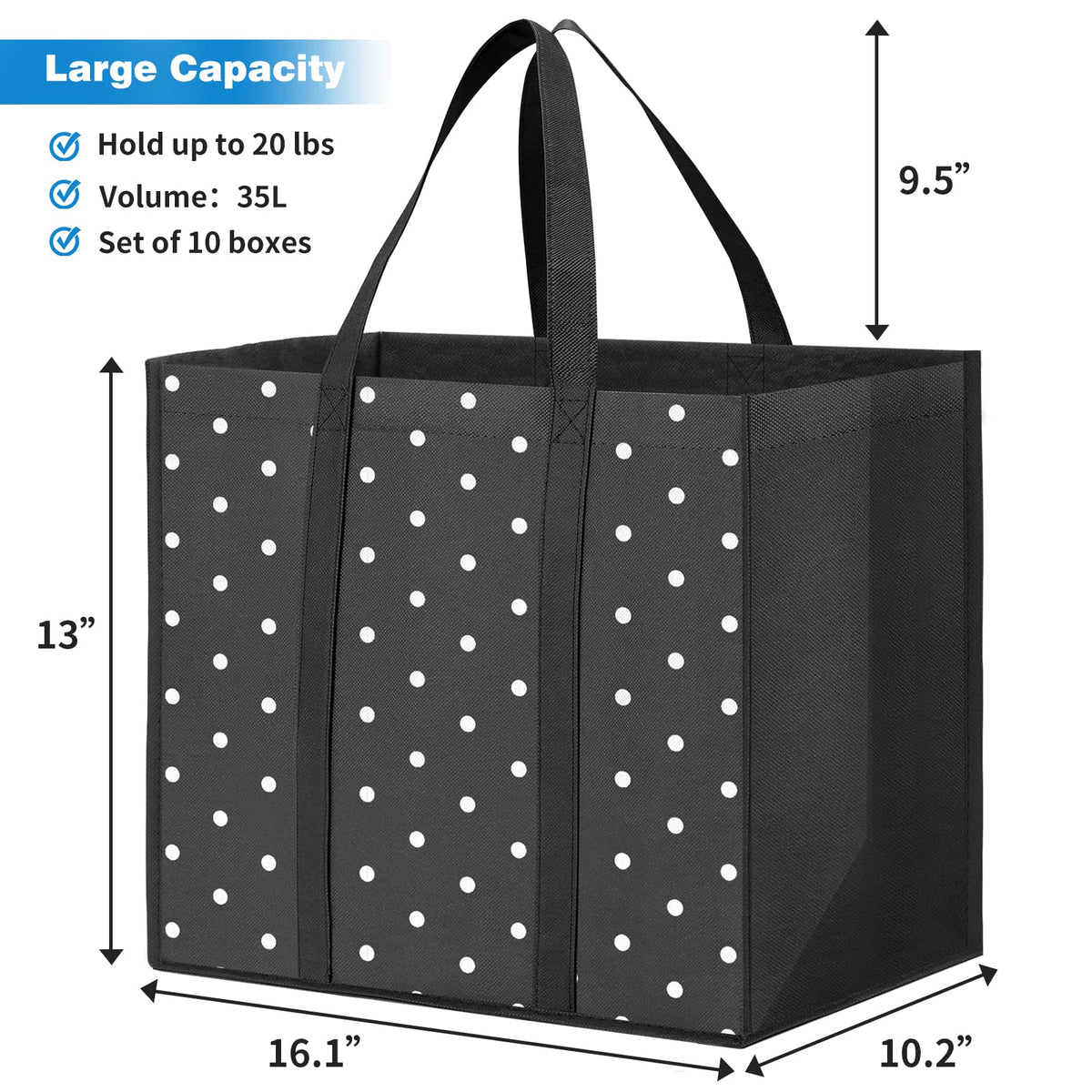 Fab totes long handles support comfortable shoulder carry on shopping trips.