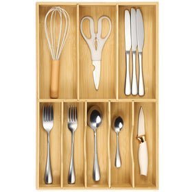 Fabsome silverware organizer with deep slots keeps large utensils neatly separated and accessible.